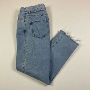 Pacsun High Rise Straight Jeans Women's 26 90's Light Denim Raw Hem Button Fly